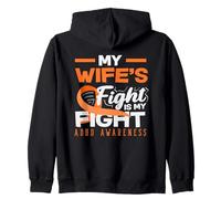 My Wifes Fight Is My Fight ADHD Awareness Cinta Naranja Sudadera con Capucha