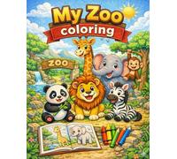 MY Zoo Cololing: New Cute Zoo Animals Coloring Book for Kids Ages 5-8, Large 8.5 x 11 Pages with Easy and Bold Designs
