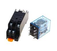 MY2P HH52P MY2NJ DPDTInterruptor de relé intermedio electromagnético General bobina en miniatura con Base enchufe LED AC 110V 220V DC 12V 24V(AC,110V)