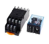 MY4 Potencia electromagnética DC12V DC24V AC110V AC220V Bobina 4NO 4NC Carril DIN 14 pines + Base Mini(AC,6V)