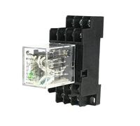 MY4NJ 24V Coil 3A Electromagnetic Relay 14 Pin 4PDT 4 NO 4 NC + Base Socket Controls Relays