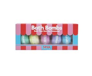 MYA - Girls 5 Set Bombas Macaron | Bombas de Baño Efervescentes | Set de 5 Unidades con Forma de Macaron | Aromas Suaves y Textura Espumosa | Cuidado e Hidratación de la Piel