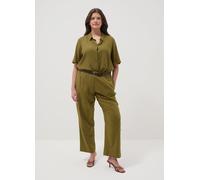 MYA, Green Linen Blend Regular Fit Trousers, Mujer, Verde claro, Talla: L