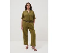MYA, Green Linen Blend Regular Fit Trousers, Mujer, Verde claro, Talla: S