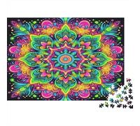 Myala Flower Puzzles 1000 Pieza Reciclable Geometric Arte Puzzle para Personas Mayores Juego Educativo Decompression Ideal para Bendiciones de Vacaciones Regalo 38x26cm/1000pcs
