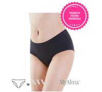MyAlma Braguita Menstrual Sin Costuras 100% Algodón Orgánico M Negro