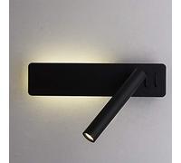 MYALQ 3W LED Lámpara Aplique de Pared, Luz Mesilla Lectura Cama 2 en 1, Lámpara de Lectura con Interruptor Doble, 3000K Blanco Cálido, Lampada a Muro para Dormitorio Cama Cabecero Lectura Salón