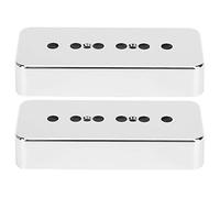 MYANEYPUO 2Pcs ABS Pickup Cover for P90 Pickup, Chrome Plated Musical Instrument Accessories, Silver Pickup Cover with 50mm and 52mm Spacing, Durable ABS Material for Gu
