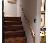 MYAOU Kit de pasamanos de Madera Pasamanos de Escalera Pasamanos de Madera Poste de pasamanos con Soportes de Acero Inoxidable para Escalera, 50cm-120cm