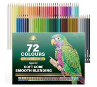 MyArtscape Juego de 72 lápices de colores, lápices de colores a base de aceite con colores vibrantes, núcleo resistente a la rotura, soporte plegable enrollable, kit de libro para colorear para