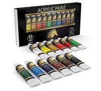 MyArtscape - Juego de pinturas acrílicas de calidad artística para pintar lienzo, madera, arcilla, tela, arte de uñas, cerámica y manualidades, ricos pigmentos, suministros profesionales