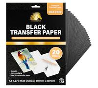 MyArtscape Papel de transferencia de grafito, 20 hojas negras, sin cera, borrable, sin manchas, ideal para dibujar, trazar y transferir acuarela, suministros de arte y manualidades de primera calidad