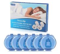 MYAYD 6 tapones para los ronquidos, clip nasal antironquidos, 6 unidades, clip para nariz, con caja de almacenamiento independiente (azul)