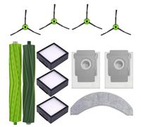 MYAYD Kit de piezas de repuesto compatible con iRobot Roomba Combo 10 MAX Robot Aspirador, 2 cepillos principales, 3 filtros, 4 cepillos laterales, 2 bolsas de polvo, 1 fregona, 1 bolsa de polietileno