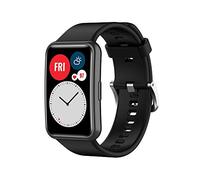 MYAYD Pulsera compatible con Huawei Watch Fit (TIA-B09/TIA-B19)/Huawei Watch Fit New/Huawei Watch Fit Special Edition (B39). Correa de silicona suave transpirable e impermeable, Negro