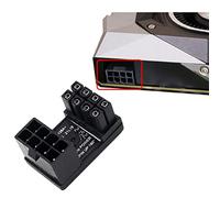 Myazs 1 adaptador de corriente GPU VGA PCIe de 8 pines macho de 6 pines en ángulo de 180 grados a 8 pines hembra para tarjeta gráfica de escritorio, adaptador de 180 grados