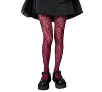 Myazs Medias de red para mujer, estilo gótico, prepppy multicolor, estampado de encaje floral, medias de malla transparente para hombre