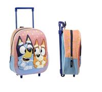 mybagstory Bluey 3D - Bolsa con ruedas para niños, 31 x 25 x 10 cm, 1 compartimento con cremallera, Trolley con 2 ruedas, efecto alivio, ideal para guarderías, vacaciones o salidas