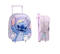 Mybagstory - Bolsa con ruedas Stitch 3D - 31x25x10 cm - 1 compartimento - Trolley - Efecto alivio - Ideal para guarderías, vacaciones o salidas