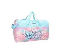 MyBagStory - Bolsa de deporte para niños, puntada, escuela, guardería, primaria, 40 cm, correa ajustable, regalo, Rosa/Azul, Stitch