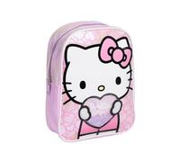 mybagstory - Bolso hello kitty niño 28 x 20 x 8 cm en PU | Mochila pequeña ligera con 1 compartimento con cremallera, bolsa hello kitty niña e ideal para guardería, salidas, ocio.