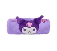mybagstory - Estuche de lápices de peluche Kuromi Hello Kitty 22 cm | Estuche escolar Kawaii morado de poliéster | Bolsa de almacenamiento de maquillaje y accesorios Sanrio | Regalo de cumpleaños para