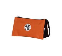 mybagstory - Estuche escolar Dragon Ball Z Triple Compartimiento | Estuche para lápices para niños 21 x 11 cm | Almacenamiento de suministros escolares de alta capacidad | Bolsa 100% poliéster