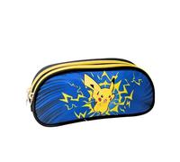 mybagstory - Estuche escolar Pokémon - Doble compartimento - 22,5 x 9,5 x 7,3 cm - Cierre con cremallera - Estuche para niño de escuela primaria, idea de regalo