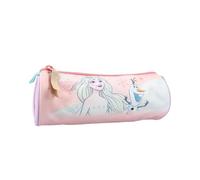 mybagstory - Estuche redondo de lápices para niños y niñas - Frozen - Escuela - Primaria - Guardería - Tamaño 21 cm - Idea de regalo - Rosa, La Reina de las Nieves - Rosa, niña