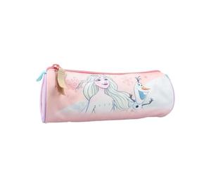 mybagstory - Estuche redondo de lápices para niños y niñas - Frozen - Escuela - Primaria - Guardería - Tamaño 21 cm - Idea de regalo - Rosa, La Reina de las Nieves - Rosa, niña