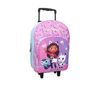 MyBagStory Gabby's Dollhouse - Mochila para niño y niña - Escuela y guardería - Talla 45 cm - Correas ajustables - Ruedas - Idea de regalo, Morado/Azul