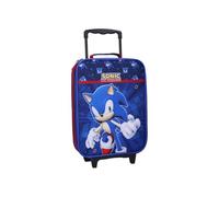 mybagstory - Maleta con ruedas infantil Sonic The Hedgehog | Equipaje cabina Trolley azul y rojo | Ideal para viajes y vacaciones, dimensiones 49 x 31 x 14 cm | Diseño oficial Sega Made to Roll