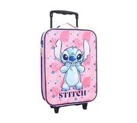 mybagstory - Maleta de puntada, color rosa para niños, equipaje, viaje, vacaciones, maleta para niña, talla 42 cm, ruedas - idea de regalo, Stitch, rosa, Clásico