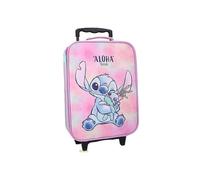 mybagstory - Maleta de puntada infantil rosa | Equipaje de cabina Lilo & Stitch 49 cm | Trolley con ruedas para niña | Bolsa de viaje Disney con licencia oficial | Ideal para vacaciones y fin de