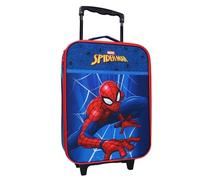 mybagstory - Maleta de Spiderman - Azul - Niño - Equipaje - Viaje - Vacaciones - Maleta Niño - Talla 42 cm - Ruedas - Idea de regalo, azul, 32 cm x 42 cm x 11 cm, Clásico