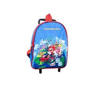 Mybagstory Mario Kart - Mochila con ruedas para niño - Trolley - Azul - Escuela - Guardería - Primaria - Talla 32 cm - Tirantes ajustables