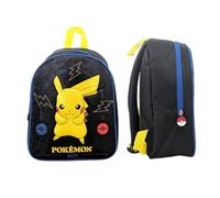 MyBagStory - Mochila 3D de terciopelo Pokémon - Negro - Niño - Escuela y Guardería - Talla 32 cm - Tirantes ajustables - Regalo ideal