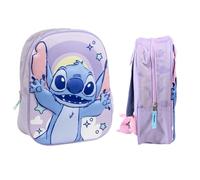 mybagstory - Mochila 3D Stitch - Niño 31x26x10 cm - Efecto relieve - 1 compartimento con cremallera - Correas ajustables - Bolsa de guardería o salida - idea de regalo