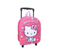 mybagstory - Mochila con ruedas 3D Hello Kitty para niña, 3D, color rosa | Niño, Escuela, Kindergarten, guardería, mochila para niña, talla 33 cm, tirantes ajustables, ruedas e idea de regalo.