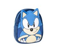 mybagstory - Mochila de peluche de Sonic para niños, 25 x 20 x 8 cm, ultra suave, 1 compartimento con cremallera, mini bolsa para guardería, guardería, guardería, salidas o regalos