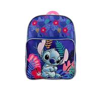 mybagstory - Mochila de puntada para niña, color azul para niños, escuela, guardería, mochila para niña, correas ajustables, idea de regalo, Lilo y Stitch - 31,5 cm, Stitch - Azul, Enfant