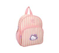 mybagstory | Mochila Hello Kitty Super Stripes | Mochila infantil infantil a partir de 3 años | Mochila escolar pequeña rosa y beige | Equipaje infantil Kawaii Sanrio con bolsillo botella