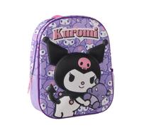 mybagstory | Mochila infantil | 3D Kuromi | Morado 31cm | Dimensiones de 31 x 10 x 25 cm ideales para el jardín de infantes con un espacio optimizado para el manto y la merienda de su
