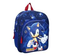 mybagstory - Mochila infantil de Sonic para niños y niños (mochila escolar, color azul, colección Still Unstoppable, ideal para guarderías y escuelas primarias, dimensiones 30 x 25 x 11 cm, correas