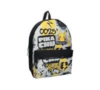 mybagstory - Mochila infantil Pokémon Pikachu | Mochila escolar negra de gran capacidad, 39 x 29 x 12 cm | Bolsa escolar para niño y niña con tirantes acolchados | Ideal para regresar a la escuela y