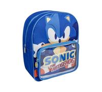 mybagstory - Mochila infantil Sonic el erizo | Mochila infantil infantil | Dimensiones 25 x 12 x 30 cm | Bolsillo frontal transparente y tirantes ajustables | Ideal para regresar a la escuela y al