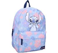 mybagstory | Mochila Lilo & Stitch Disney | Mochila escolar para niña y niño | Estampado floral hawaiano azul | Ideal para escuela primaria y colegio | Dimensiones 39x29x12 cm