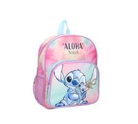 Mybagstory - Mochila para niña Stitch - Rosa - Escuela - Guardería - Talla 29 cm - Tirantes ajustables - Idea de regalo