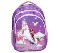 mybagstory - Mochila para niña Unicorn Academy | Mochila escolar Sophia y Wildstar Morado | 3 compartimentos espaciosos con tirantes acolchados | Ideal para primaria y ocio desde 6 años