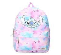 mybagstory - Mochila Stitch Disney | Mochila infantil para niña y niño a partir de 3 años | Bolsa de guardería y ocio rosa y azul | Correas ajustables y bolsillo delantero | Dimensiones 39x29x12 cm
